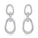 S925 Sterling Silver Simple Geometry Women Earrings