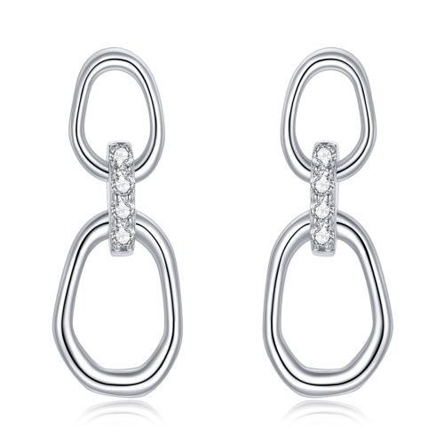 S925 Sterling Silver Simple Geometry Women Earrings