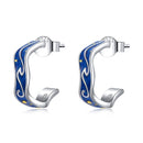 S925 Sterling Silver Star Texture Women Earrings