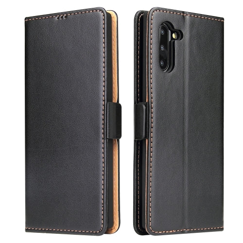 For Galaxy Note10 Dermis Texture PU +TPU Horizontal Flip Leather Case with Holder & Card Slots & Wallet(Black)