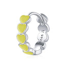 S925 Sterling Silver Heart Dripping Oil Women Earrings(Yellow)