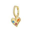 S925 Sterling Silver Heart Colorful Zircon Women Earrings