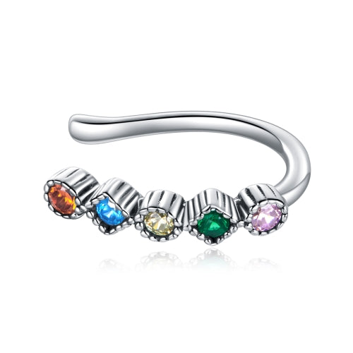 S925 Sterling Silver Colored Zircon Ear Bone Clip Women Earrings