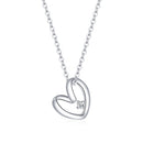 S925 Sterling Silver Simple Heart Women Nacklace Jewelry