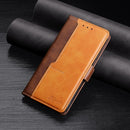For Samsung Galaxy A71 Retro Texture Contrast Color Side Buckle Horizontal Flip Leather Case with Holder & Card Slots & Wallet(Brown)