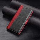 For Samsung Galaxy Note10 Retro Texture Contrast Color Side Buckle Horizontal Flip Leather Case with Holder & Card Slots & Wallet(Red)