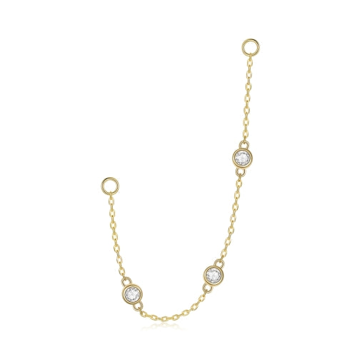 S925 Sterling Silver Silver White Zirconium Chain Women Earrings