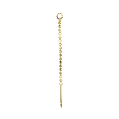 S925 Sterling Silver Silver Beaded Tassel Chain Women Earrings