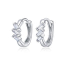 S925 Sterling Silver Silver Cube Ear Buckle Women Earrings
