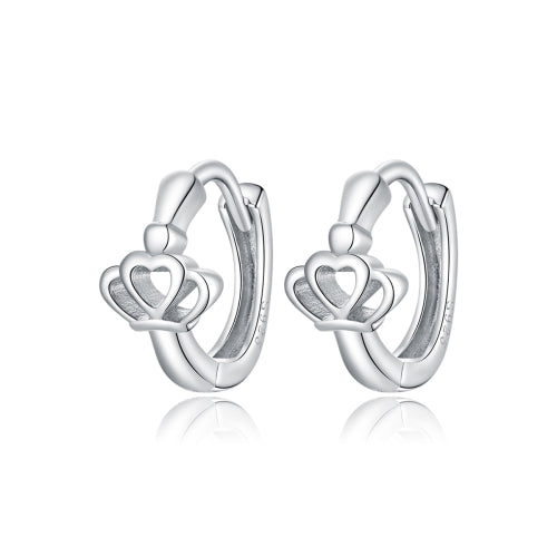 S925 Sterling Silver Silver Crown Ear Buckle Women Earrings