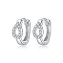 S925 Sterling Silver Silver Shining Water Droplets Ear Buckle Women Earrings