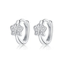 S925 Sterling Silver Silver Bright Butterfly Ear Buckle Women Earrings