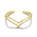 S925 Sterling Silver Simple Hollow Lines Women Open Ring