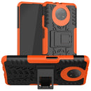 For Xiaomi Redmi Note 9 5G Tire Texture Shockproof TPU+PC Protective Case with Holder(Orange)