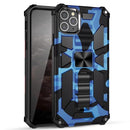 Camouflage Armor Shockproof TPU + PC Magnetic Protective Case with Holder For iPhone 11 Pro Max(Dark Blue)