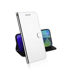 For Motorola Moto G Stylus (2021) Lmitated Mirror Surface Horizontal Flip Leather Case with Holder & Card Slots & Wallet & Lanyard(Silver)