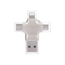 Yvonne Y23 USB 2.0 Type-C / USB-C + USB + Micro 2.0 + 8 Pin OTG USB Flash Drives U Disk, Capacity:128GB(Silver)