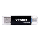 Yvonne YT601-2 USB 2.0 USB + Micro OTG USB Flash Drives U Disk, Capacity:32GB(Black)