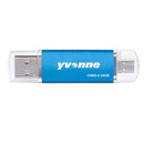 Yvonne YT601-3 USB 3.0 USB + Micro OTG USB Flash Drives U Disk, Capacity:16GB(Blue)