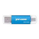 Yvonne YT601-3 USB 3.0 USB + Micro OTG USB Flash Drives U Disk, Capacity:64GB(Blue)