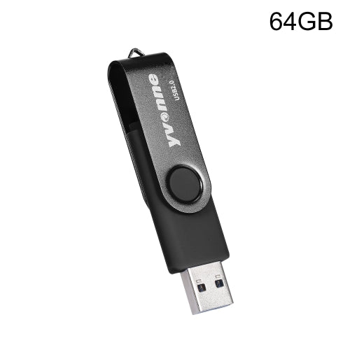 Yvonne YT602-2 USB 2.0 USB + Micro OTG USB Flash Drives U Disk, Capacity:64GB(Black)