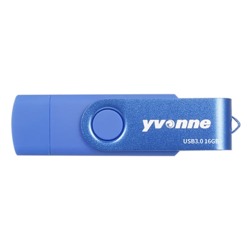 Yvonne YT602-3 USB 3.0 USB + Micro OTG USB Flash Drives U Disk, Capacity:16GB(Blue)