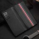 For Samsung Galaxy Z Fold2 5G Exclusive Series Carbon Fiber Texture Horizontal Flip PU Leather Case(Black Strips)