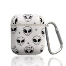 Painted TPU Earphone Protective Case with Hook For AirPods 1 / 2(Skull)