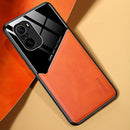 For Xiaomi Redmi K40 All-inclusive Leather + Organic Glass Protective Case with Metal Iron Sheet(Yellow)