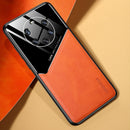 For Huawei Mate 40 Pro+ All-inclusive Leather + Organic Glass Protective Case with Metal Iron Sheet(Yellow)