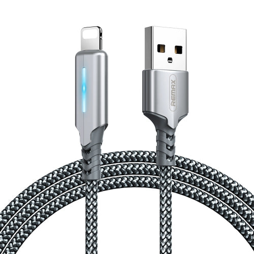 Remax RC-123i 2.4A 8 Pin Intelligent Streamer Power Off Charging Data Cable, Length: 1m(Silver)