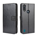 For Motorola Moto E6s (2020) Retro Crazy Horse Texture Horizontal Flip Leather Case with Holder & Card Slots & Lanyard(Black)