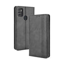 For ZTE Blade A7s 2020 Magnetic Buckle Retro Crazy Horse Texture Horizontal Flip Leather Case with Holder & Card Slots & Photo Frame(Black)