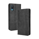For Samsung Galaxy A02 / M02 Magnetic Buckle Retro Crazy Horse Texture Horizontal Flip Leather Case with Holder & Card Slots & Photo Frame(Black)