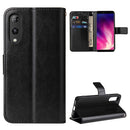 For Rakuten Hand Retro Crazy Horse Texture Horizontal Flip Leather Case with Holder & Card Slots & Lanyard(Black)