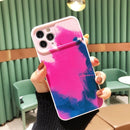 Gradient Color Sliding Lens Cover Design Shockproof Protective Case For iPhone 12 mini(Berry Red)