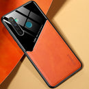 For OPPO Realme 5 All-inclusive Leather + Organic Glass Protective Case with Metal Iron Sheet(Yellow)