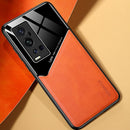 For vivo X60 Pro Plus All-inclusive Leather + Organic Glass Protective Case with Metal Iron Sheet (Yellow)