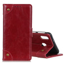 For Galaxy M10s Copper Buckle Nappa Texture Horizontal Flip Leather Case with Holder & Card Slots & Wallet(Wine Red)