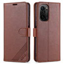 For Xiaomi Redmi K40 AZNS Sheepskin Texture Horizontal Flip Leather Case with Holder & Card Slots & Wallet(Brown)