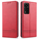For Honor V40 5G AZNS Magnetic Calf Texture Horizontal Flip Leather Case with Card Slots & Holder & Wallet(Red)