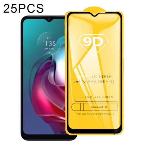 For Motorola Moto G30 25 PCS 9D Full Glue Full Screen Tempered Glass Film