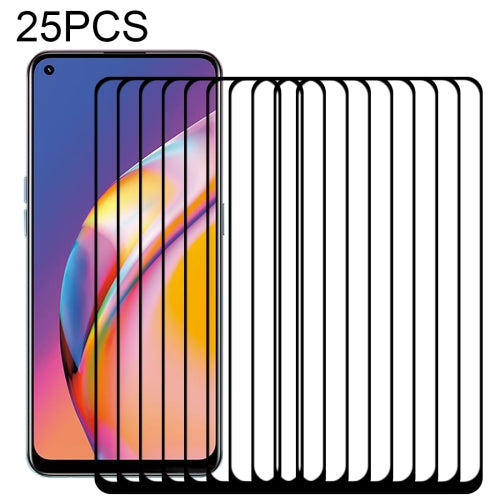 For OPPO Reno5 Lite 25 PCS Full Glue Full Cover Screen Protector Tempered Glass Film