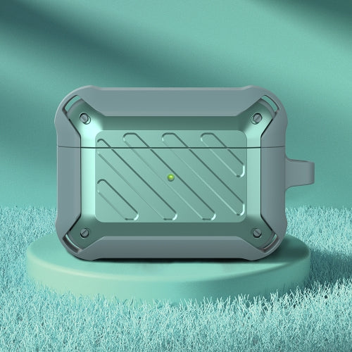 Wireless Earphones Shockproof Bumblebee Twill Silicone Protective Case For AirPods Pro(Green)