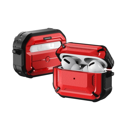 Wireless Earphones Shockproof Diamond Square Pattern Silicone Protective Case For AirPods Pro(Red)