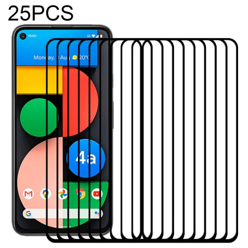 For Google Pixel 4a 5G 25 PCS Full Glue Full Screen Tempered Glass Film