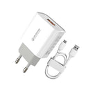 WK WP-U57 Max 18W Maxspeed QC3.0 Fast Charger + USB to Type-C / USB-C Data Cable, Plug Type:EU Plug
