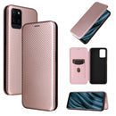 For OPPO Realme V11 5G Carbon Fiber Texture Magnetic Horizontal Flip TPU + PC + PU Leather Case with Card Slot(Pink)