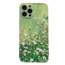 For iPhone 12 mini IMD Workmanship Oil Painting Flower Protective Case(White Flowers)