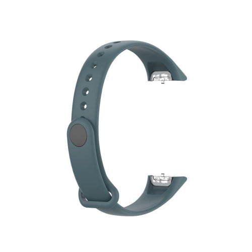 For Samsung Galaxy Fit SM-R370 Silicone Glossy Nail Button Replacement Strap Watchband(Rock Cyan)